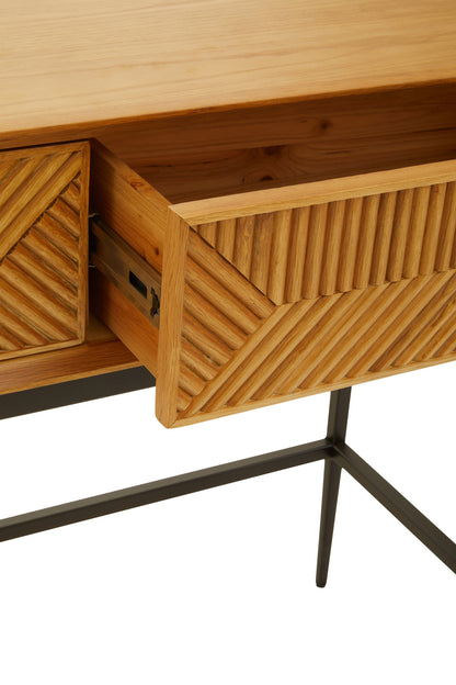 Antonio Natural Finish Console Table with 2 Drawers