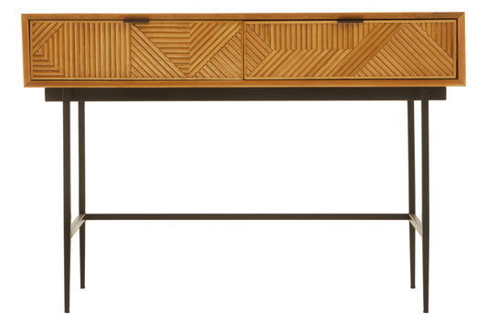 Antonio Natural Finish Console Table with 2 Drawers