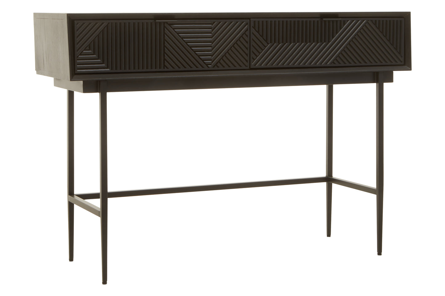 Antonio Black Finish Console Table with 2 Drawers