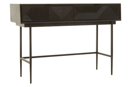 Antonio Black Finish Console Table with 2 Drawers