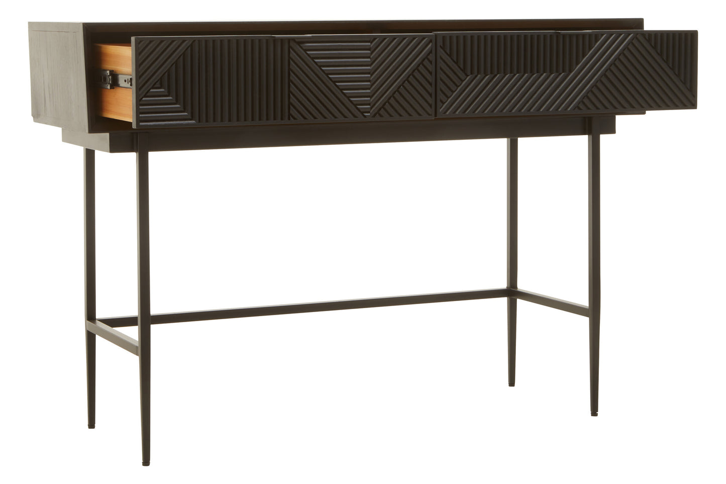 Antonio Black Finish Console Table with 2 Drawers