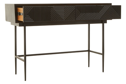 Antonio Black Finish Console Table with 2 Drawers