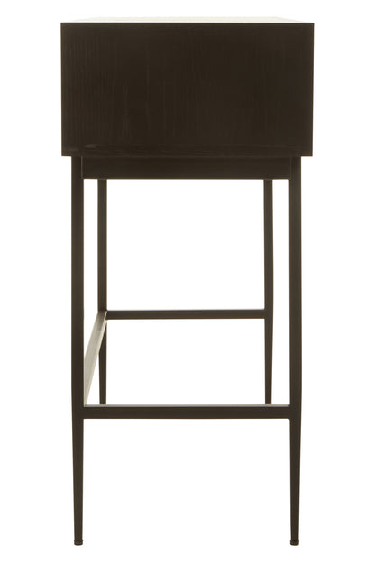 Antonio Black Finish Console Table with 2 Drawers