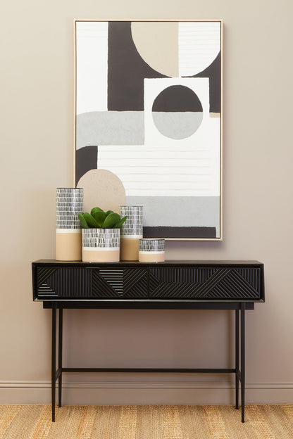 Antonio Black Finish Console Table with 2 Drawers