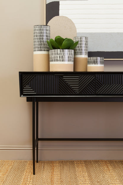 Antonio Black Finish Console Table with 2 Drawers