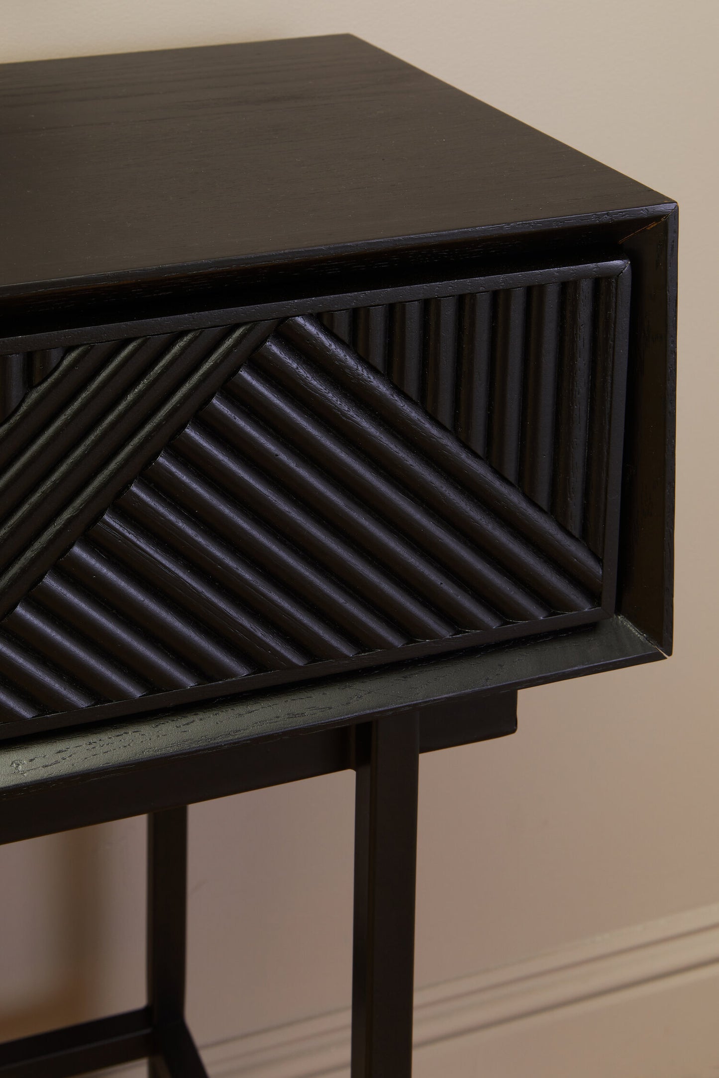 Antonio Black Finish Console Table with 2 Drawers