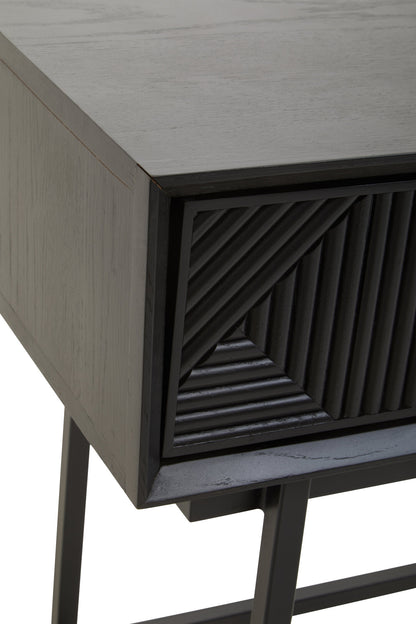 Antonio Black Finish Console Table with 2 Drawers