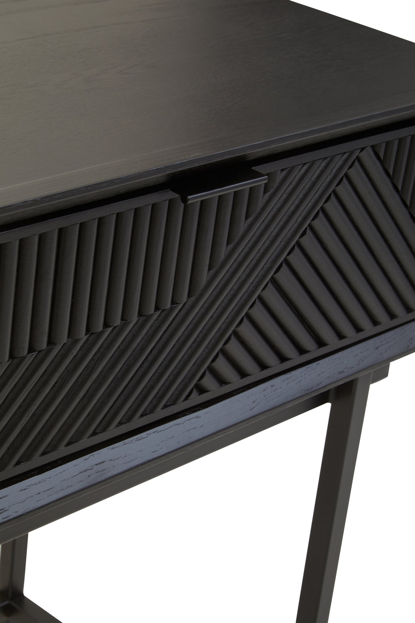 Antonio Black Finish Console Table with 2 Drawers