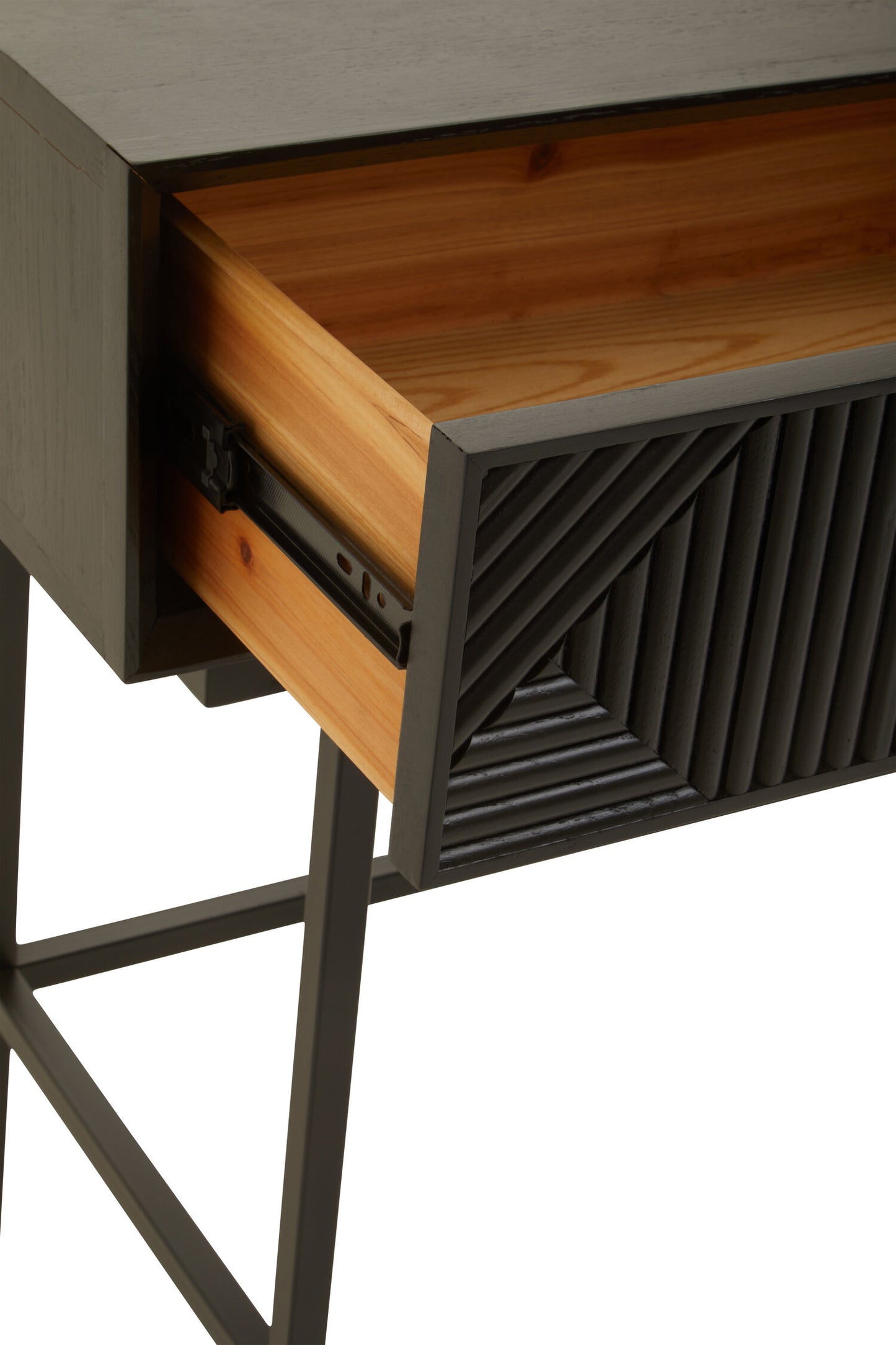 Antonio Black Finish Console Table with 2 Drawers
