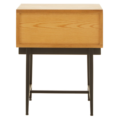 Antonio Natural Finish Side Table with 1 Drawer
