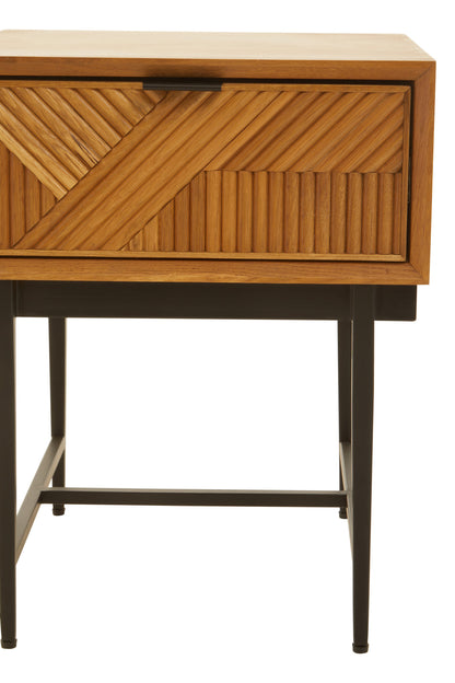 Antonio Natural Finish Side Table with 1 Drawer