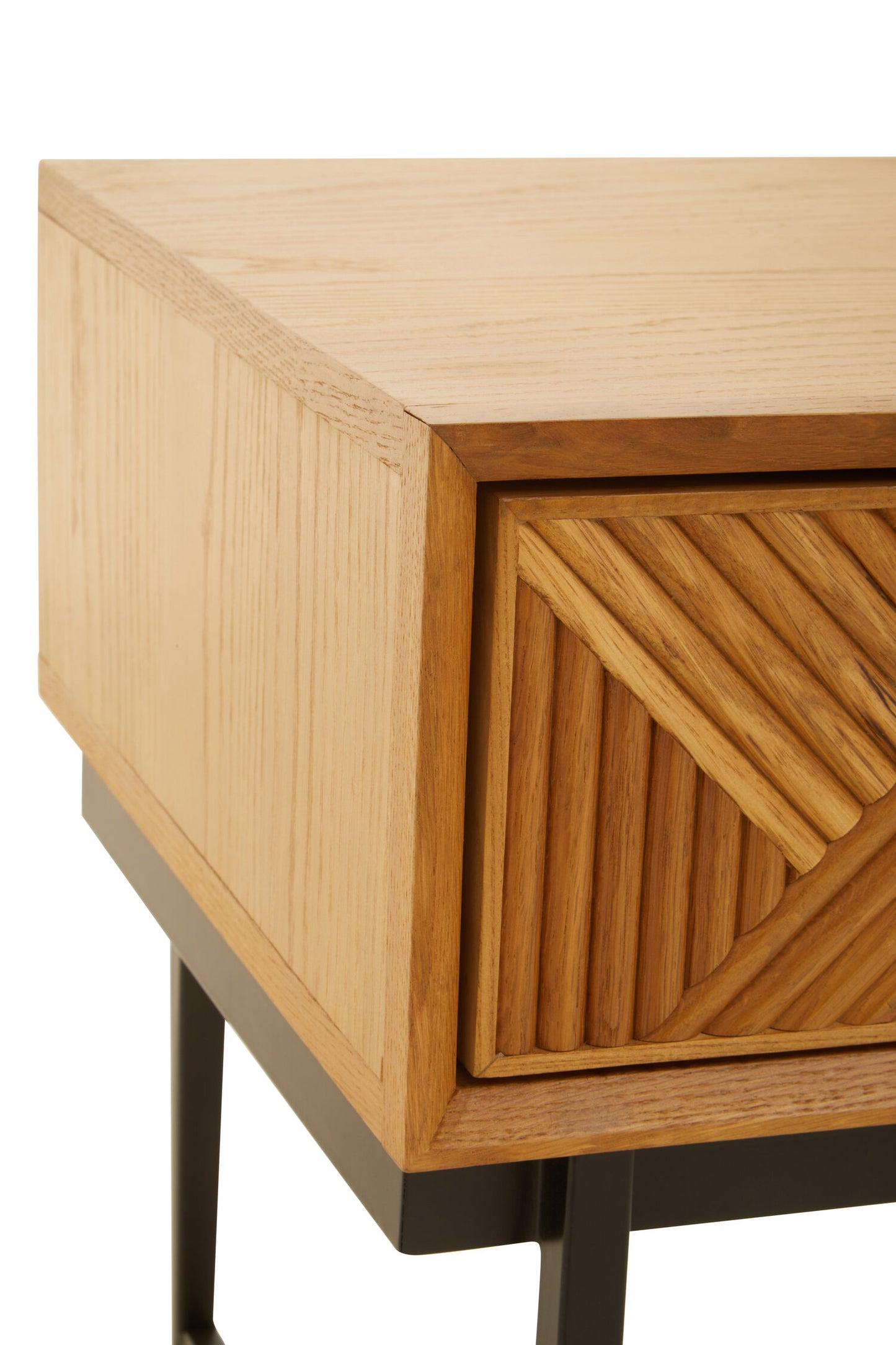 Antonio Natural Finish Side Table with 1 Drawer