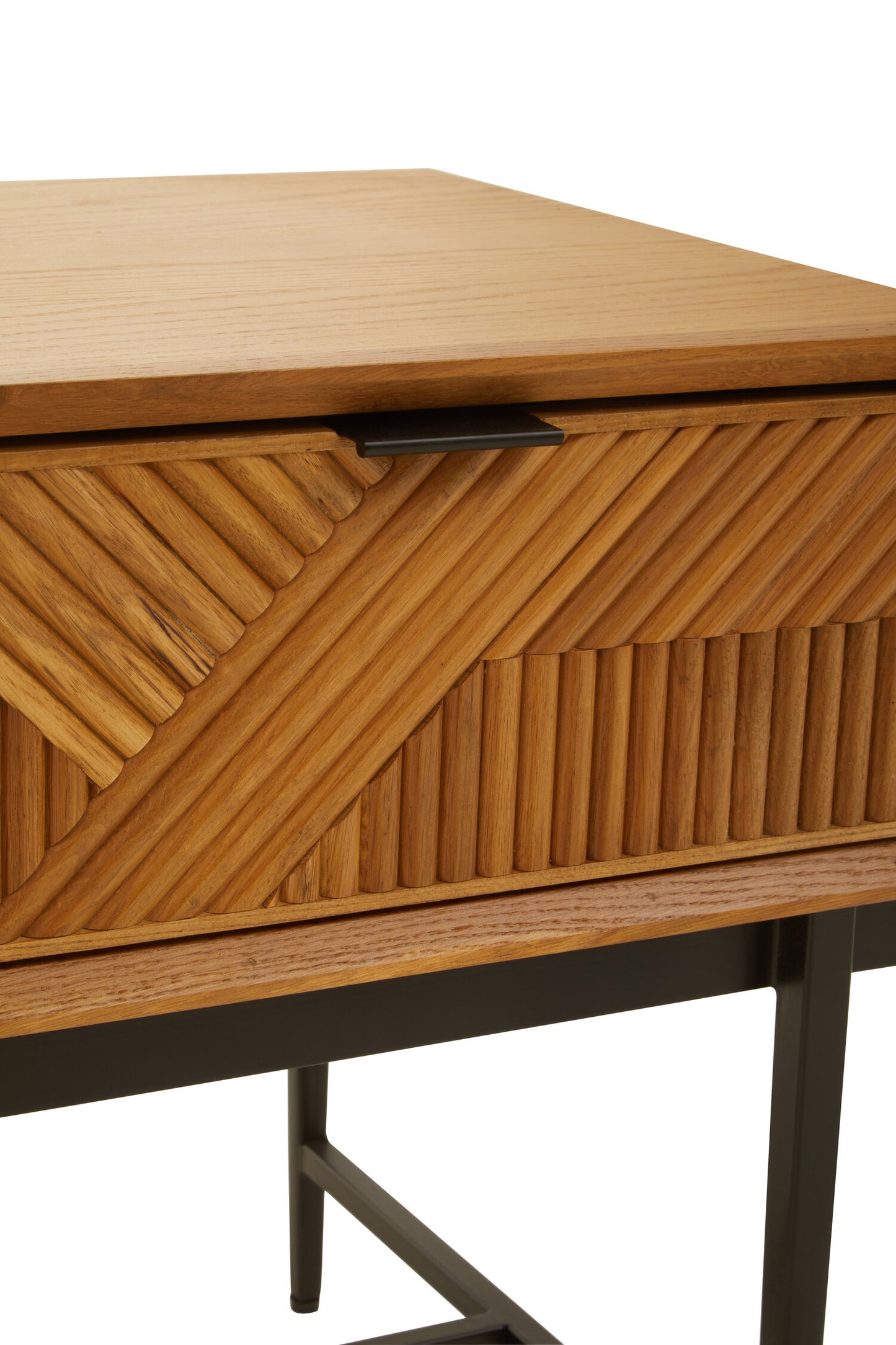 Antonio Natural Finish Side Table with 1 Drawer