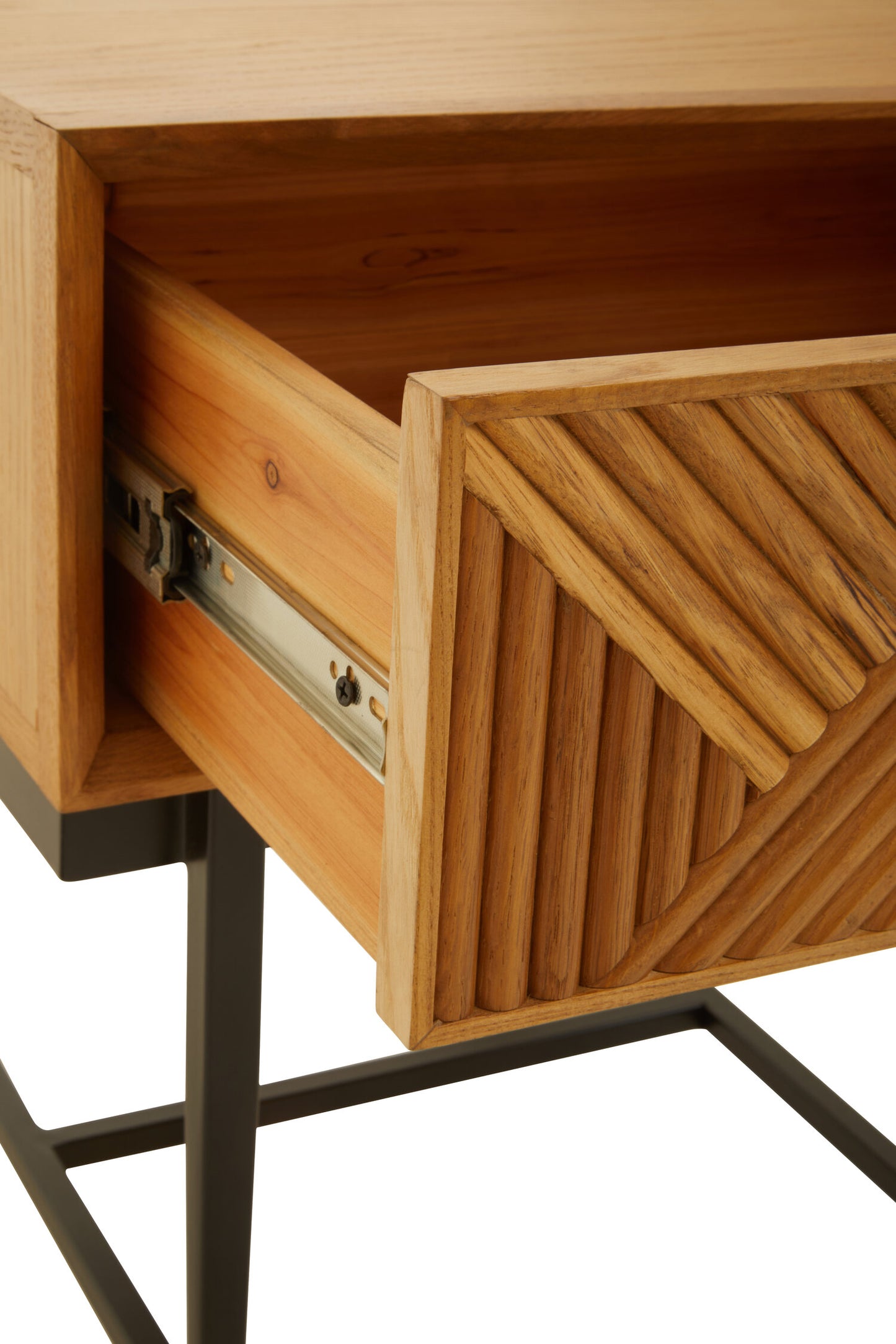 Antonio Natural Finish Side Table with 1 Drawer