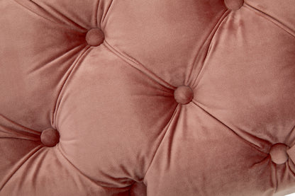 Rumi Dusty Pink Velvet Bench with Gold Legs
