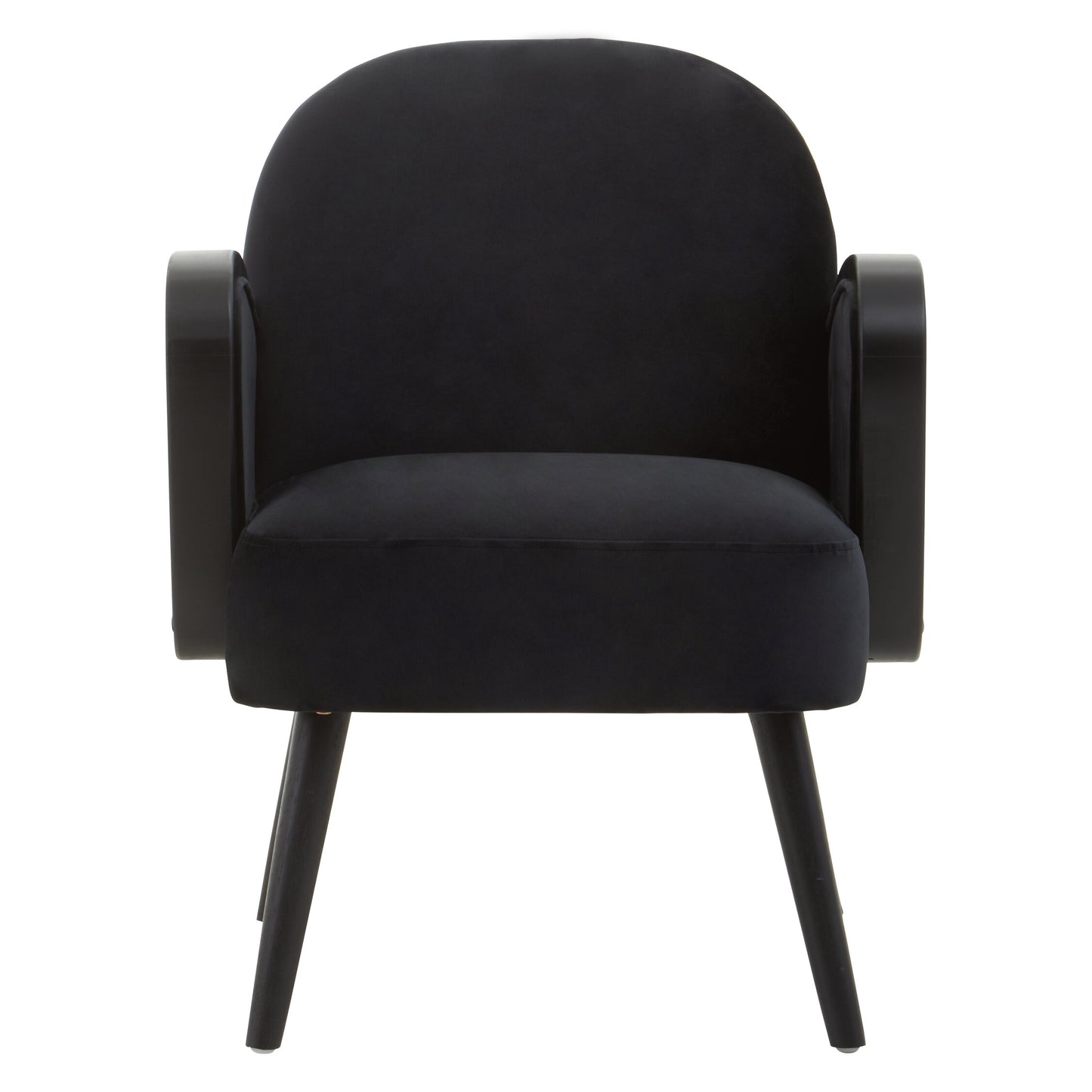 Ballo Black Velvet and Rattan Armchair