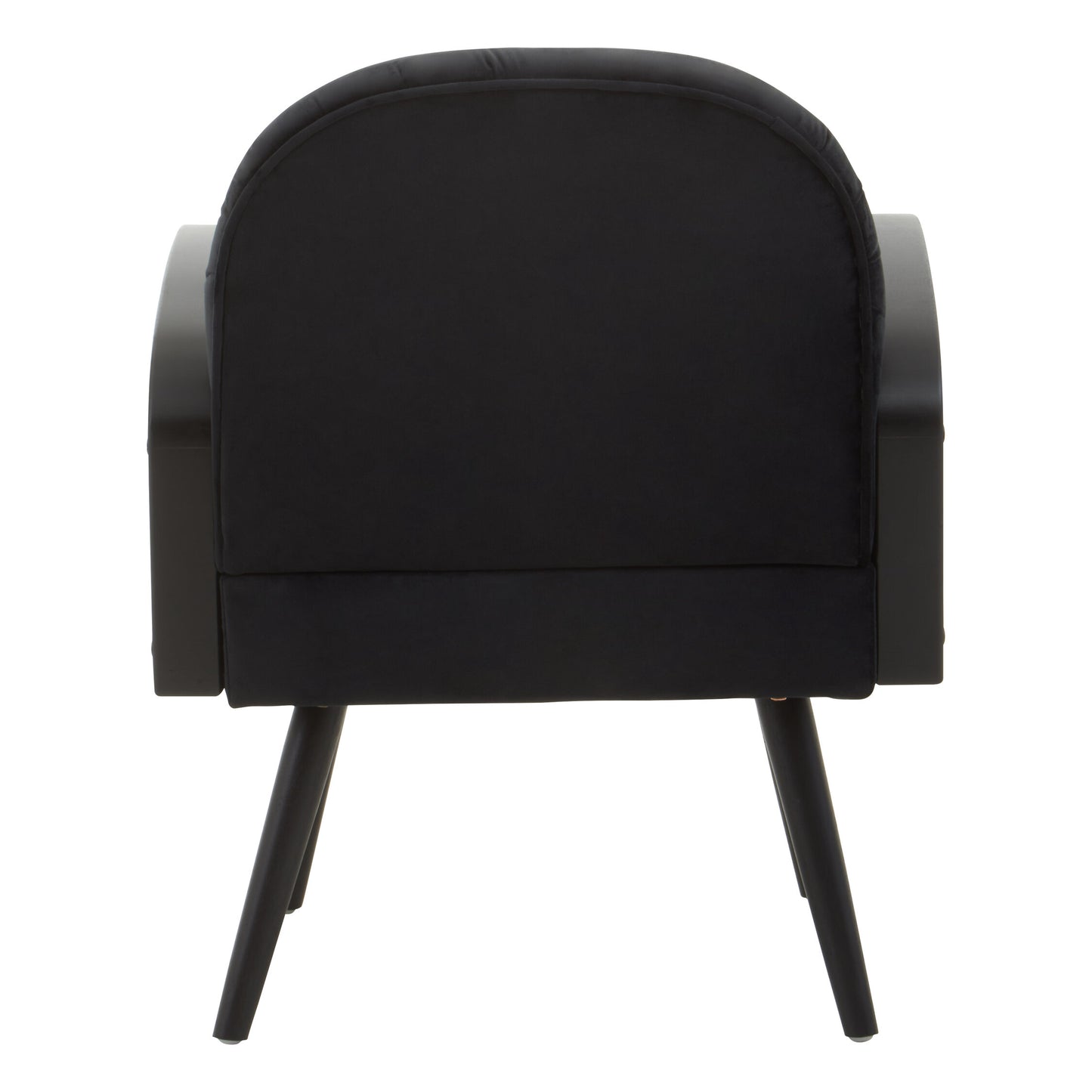 Ballo Black Velvet and Rattan Armchair