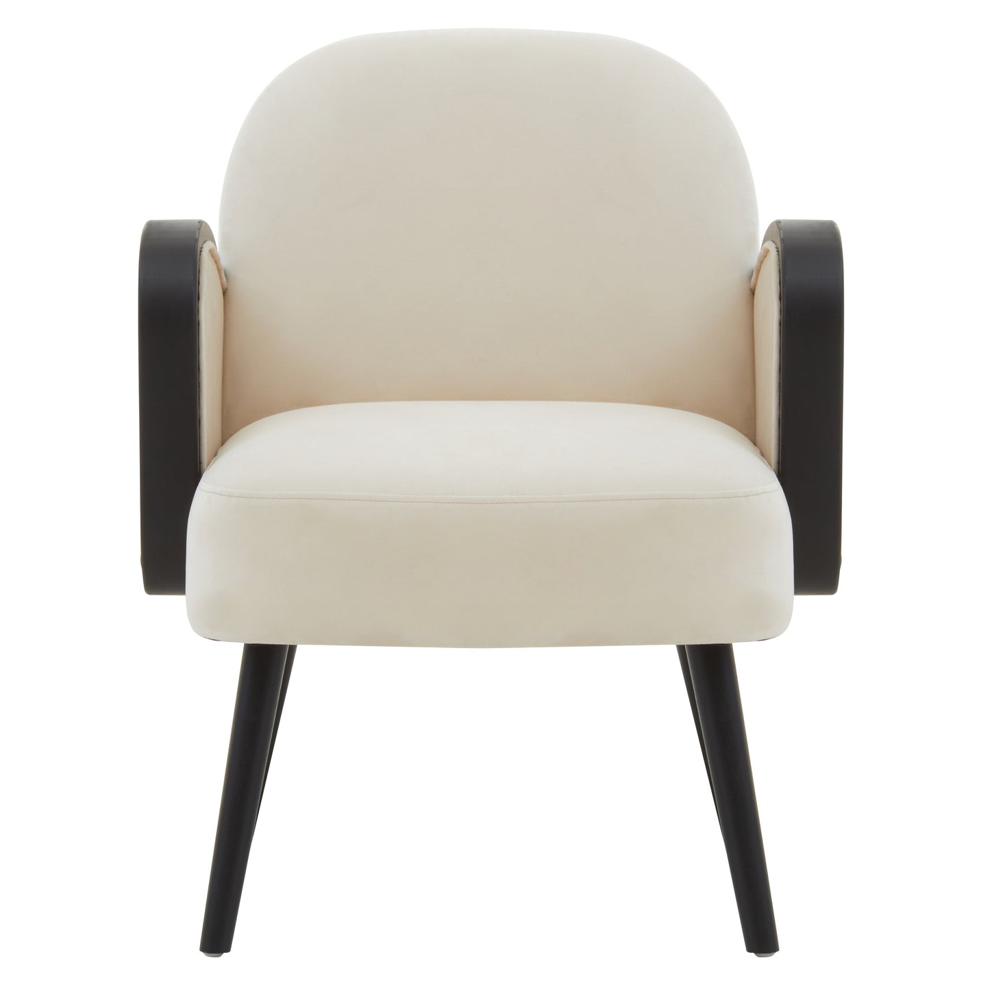 Ballo Cream Velvet and Rattan Armchair