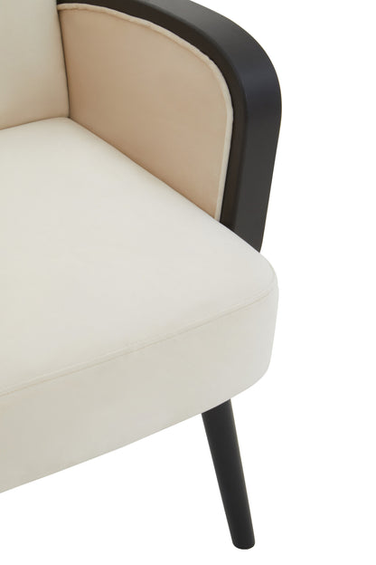 Ballo Cream Velvet and Rattan Armchair