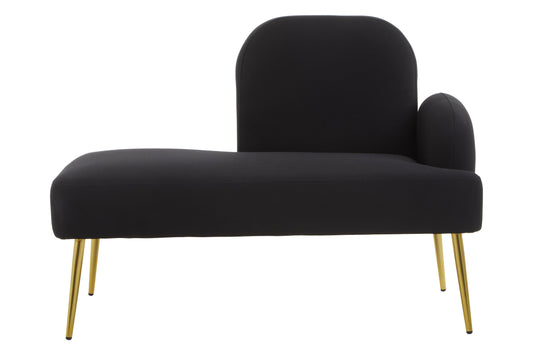 Cleopatra Black Right Hand Modern Chaise Longue | Bali & Blue
