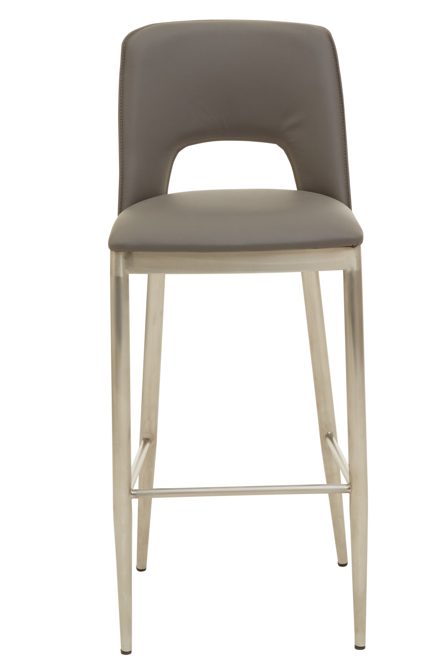 Anton Grey Leather Effect Modern Bar Chair | Bali & Blue