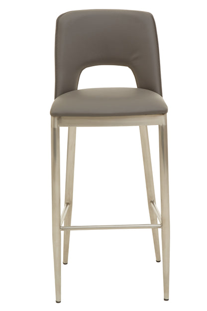 Anton Grey Leather Effect Modern Bar Chair | Bali & Blue
