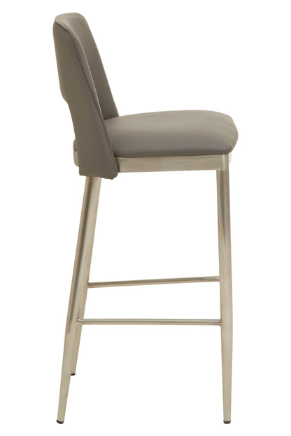 Anton Grey Leather Effect Modern Bar Chair
