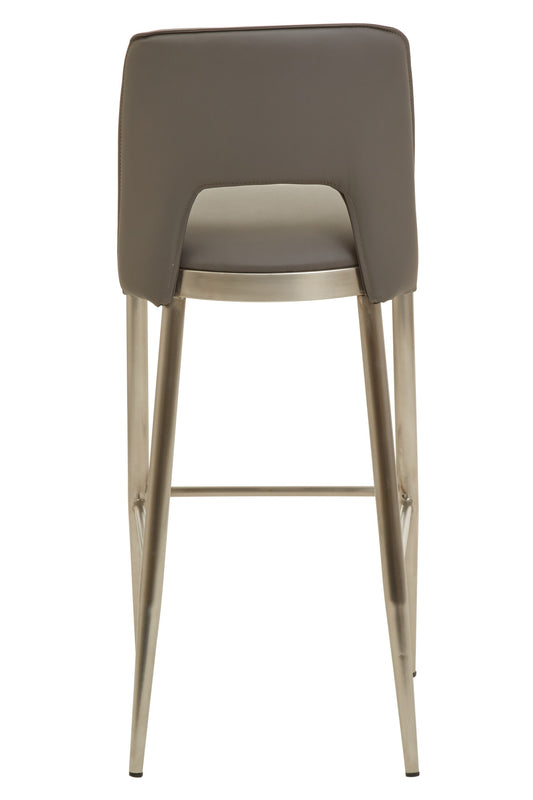 Anton Grey Leather Effect Modern Bar Chair | Bali & Blue