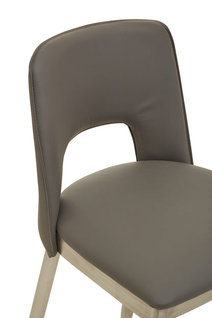 Anton Grey Leather Effect Modern Bar Chair