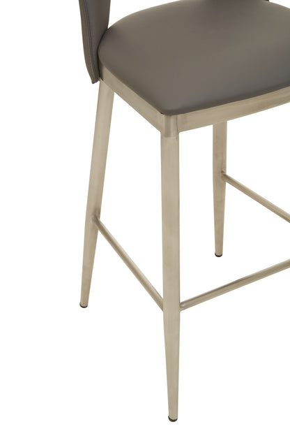 Anton Grey Leather Effect Modern Bar Chair