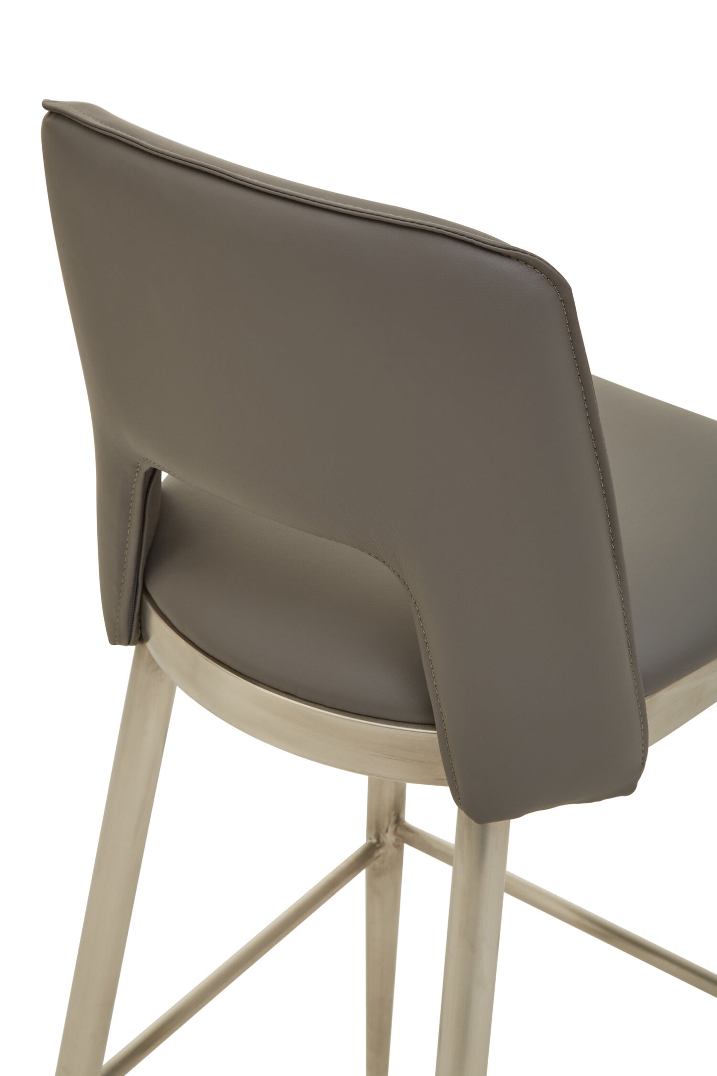 Anton Grey Leather Effect Modern Bar Chair