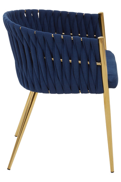 Phoebe Blue Dining Chair With Woven Back
