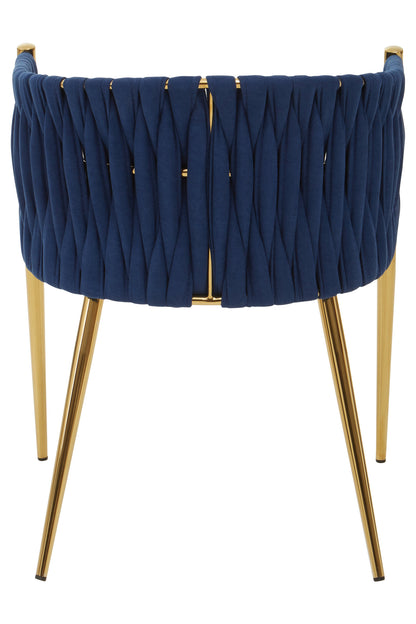 Phoebe Blue Dining Chair With Woven Back