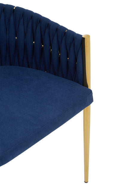 Phoebe Blue Dining Chair With Woven Back