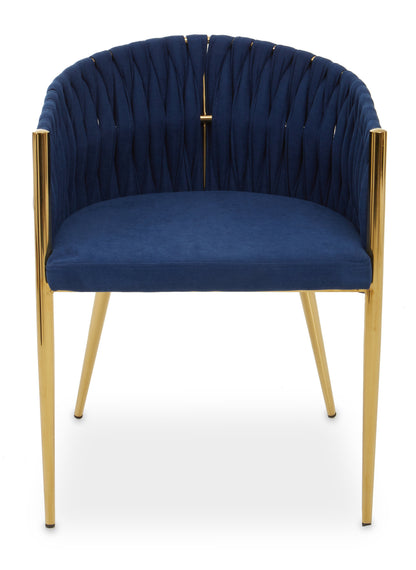 Phoebe Blue Dining Chair With Woven Back