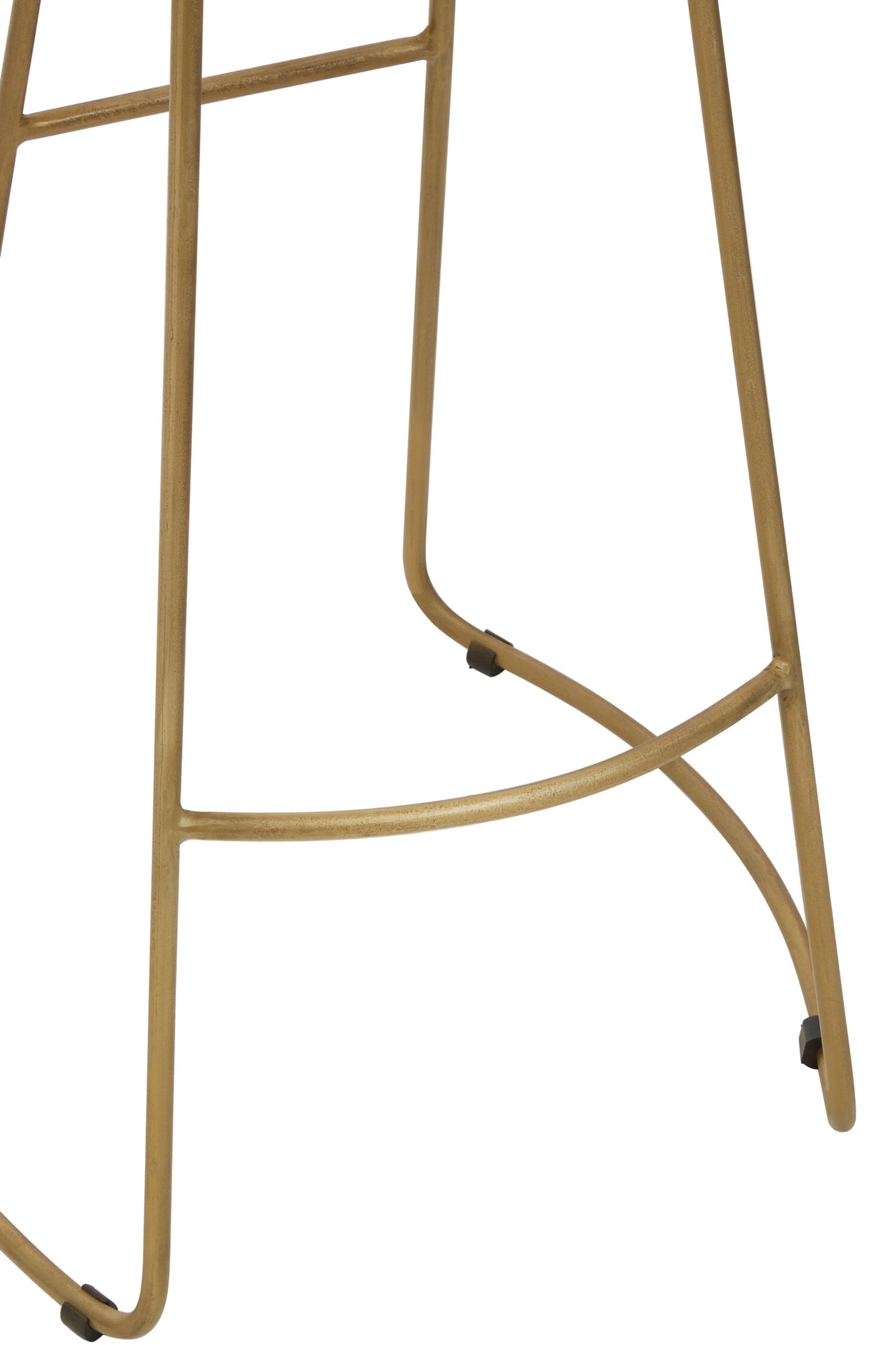 Jersey Acacia Wood and Antique Brass Bar Stool
