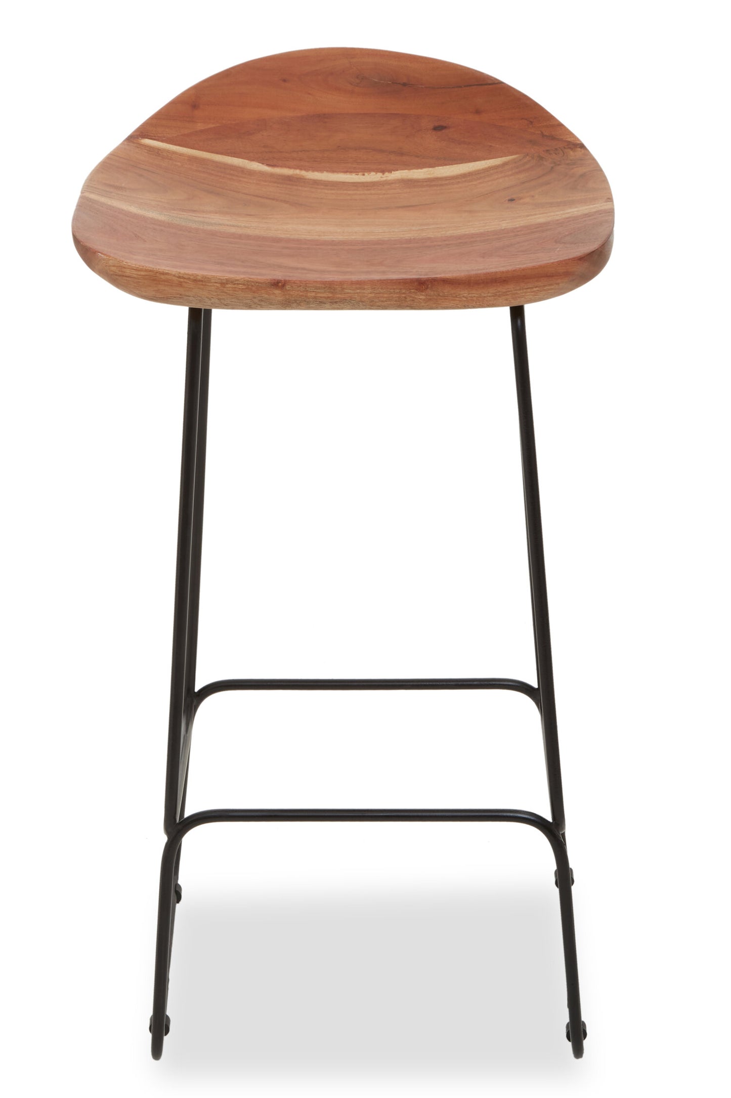 Jersey Acacia Wood and Black Frame Bar Stool
