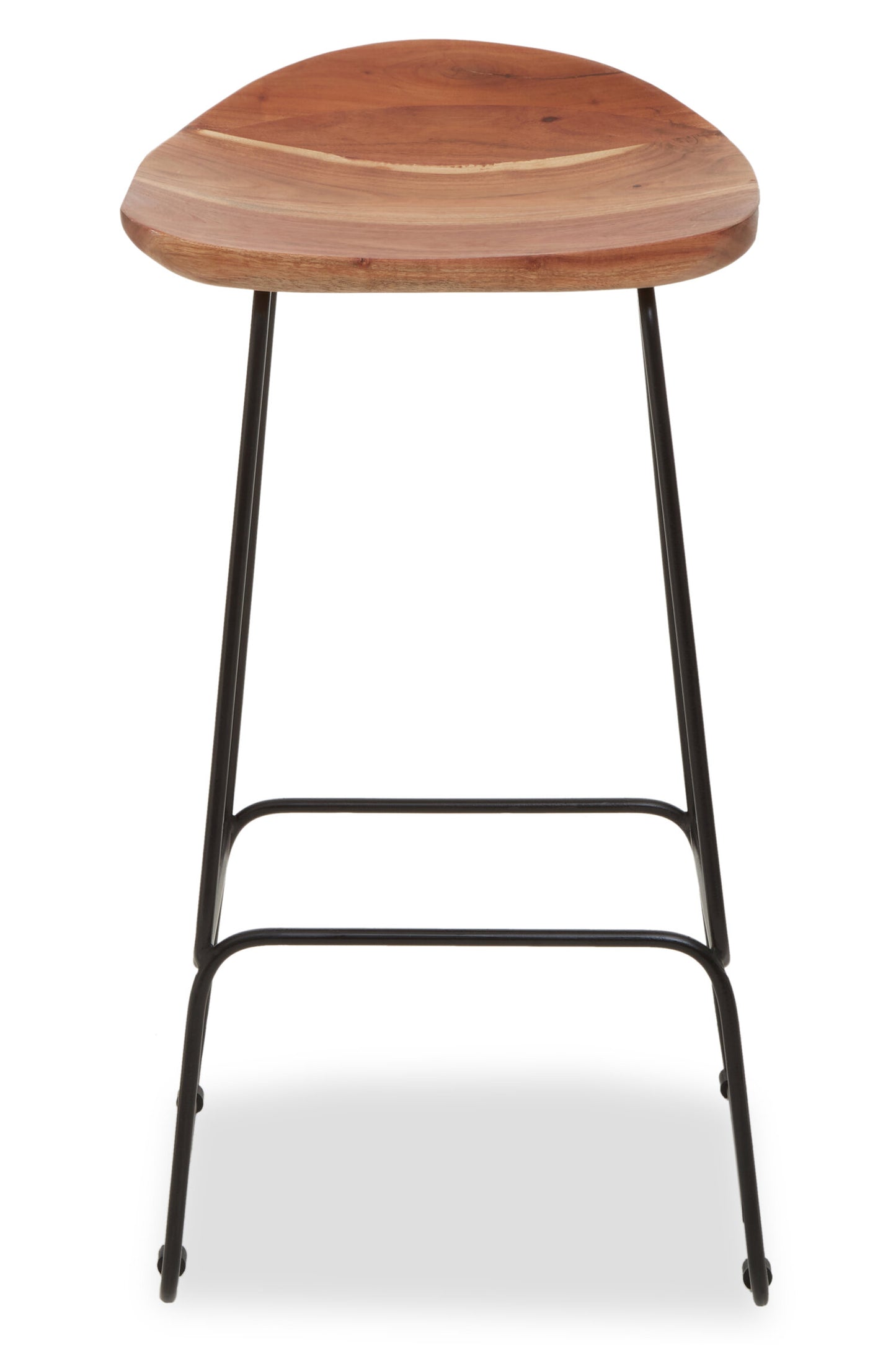 Jersey Acacia Wood and Black Frame Bar Stool