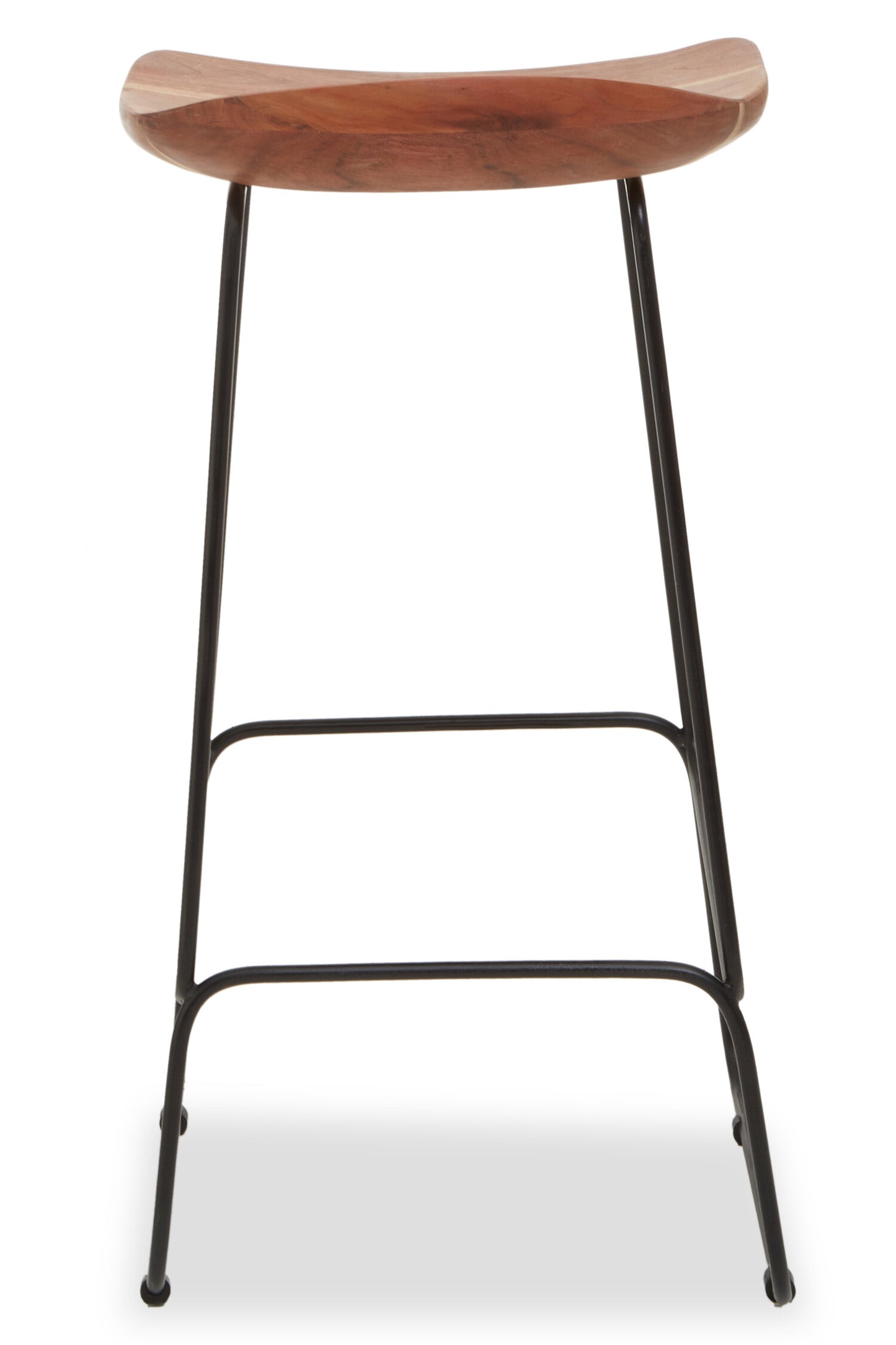 Jersey Acacia Wood and Black Frame Bar Stool