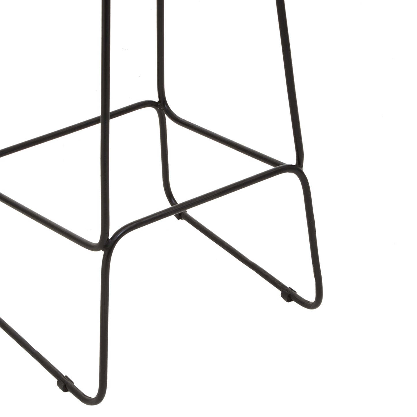 Jersey Acacia Wood and Black Frame Bar Stool