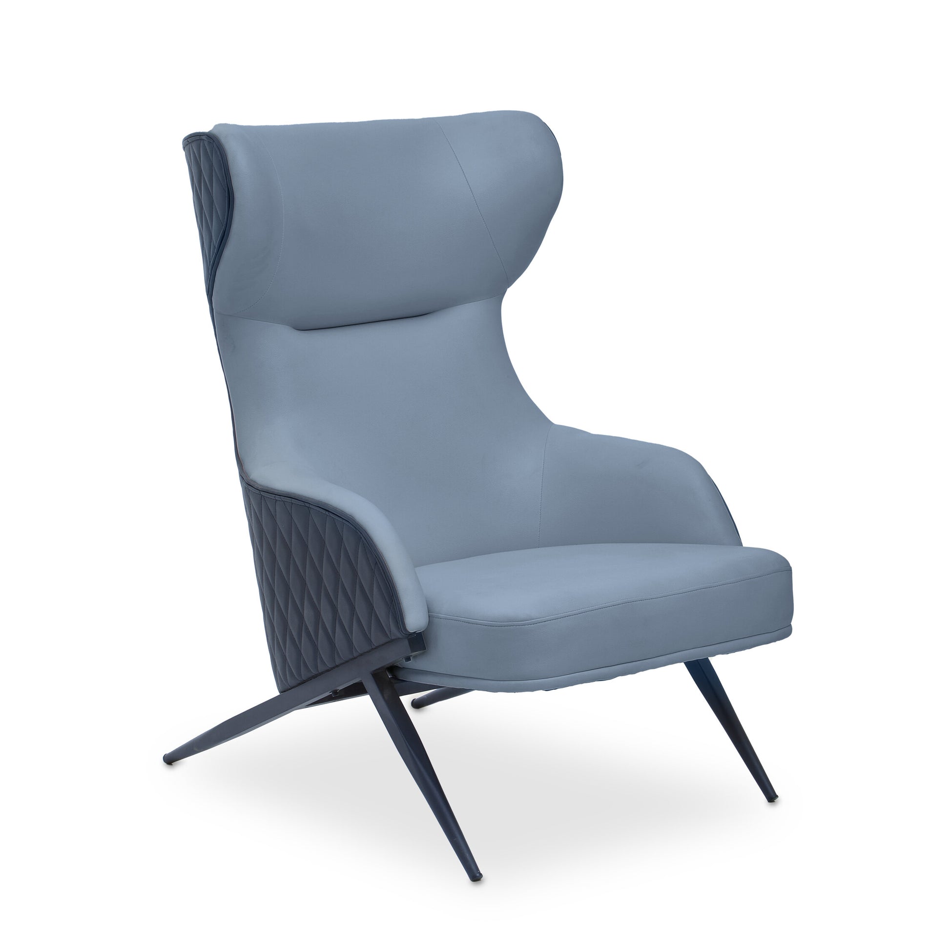 Kwan Grey Mid-Century Wingback Armchair | Bali & Blue