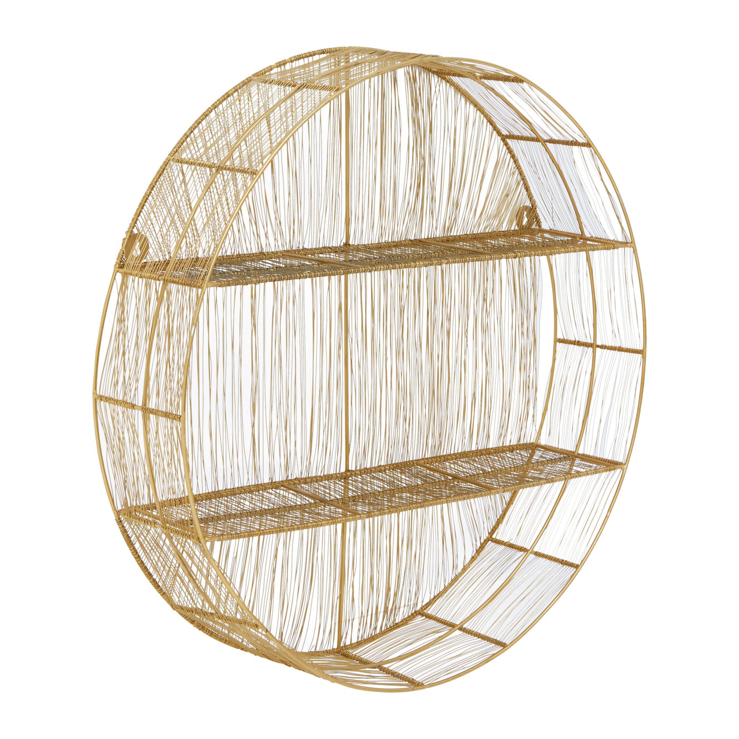 Artemis Gold Wire Round Wall Shelf