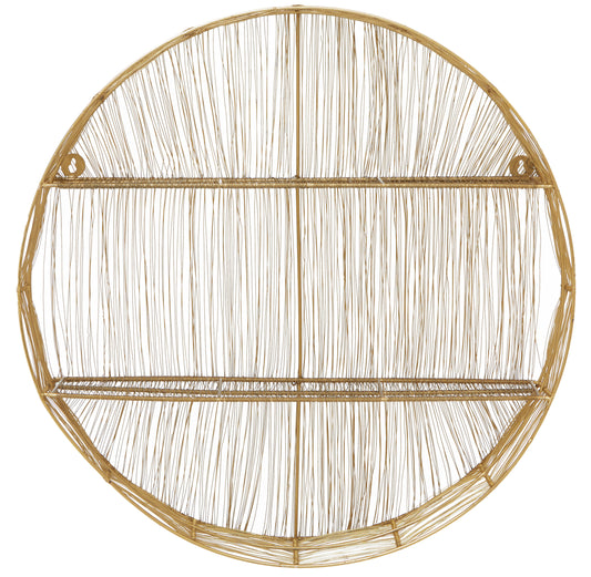 Artemis Gold Wire Round Wall Shelf