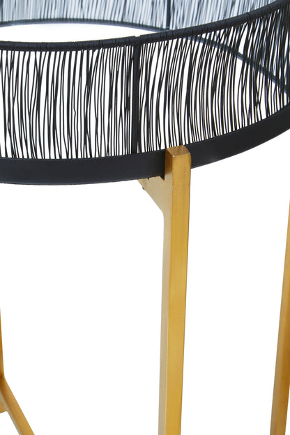 Artemis Set Of 2 Black Wire And Gold Frame Side Tables