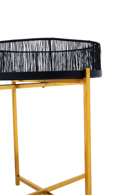 Artemis Set Of 2 Black Wire And Gold Frame Side Tables