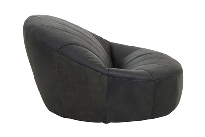 Brandon Black Leather Lounge Cocoon Chair