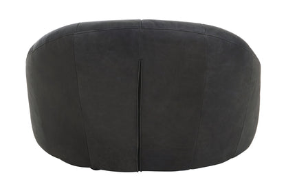Brandon Black Leather Lounge Cocoon Chair