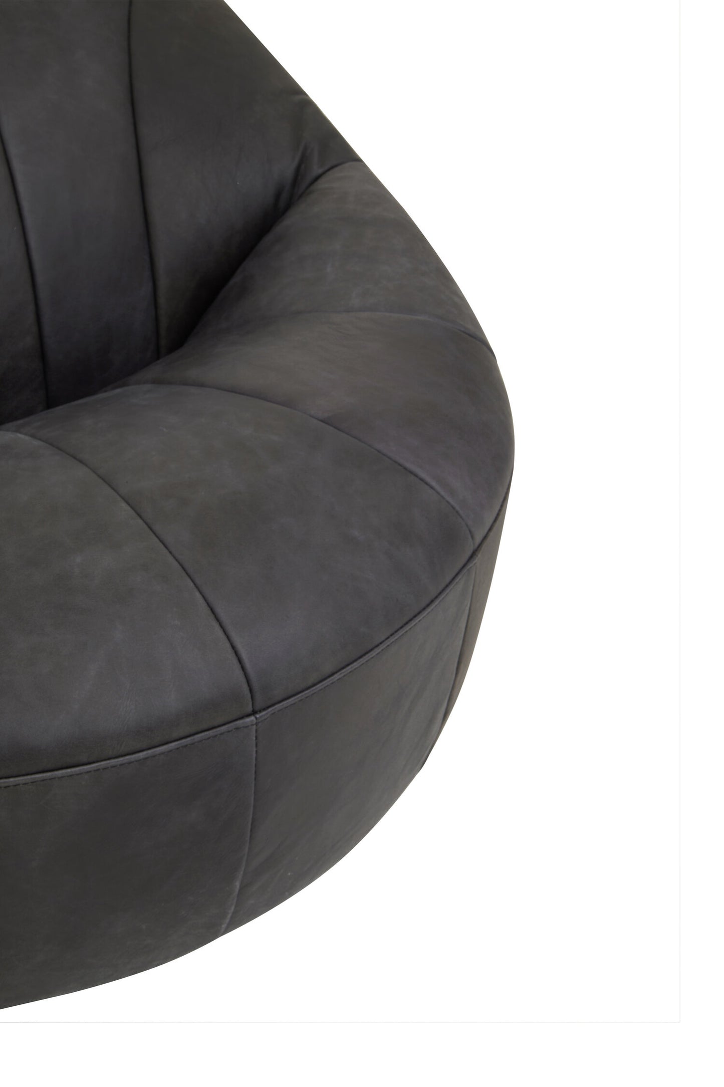 Brandon Black Leather Lounge Cocoon Chair