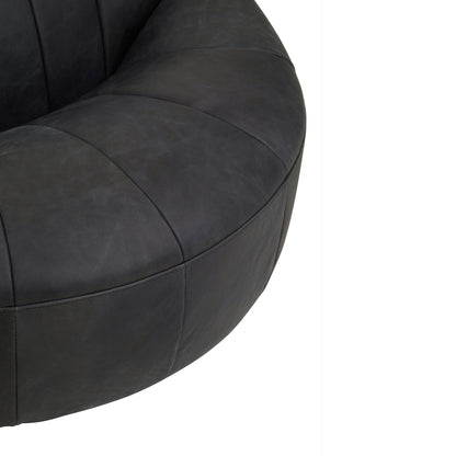 Brandon Black Leather Lounge Cocoon Chair