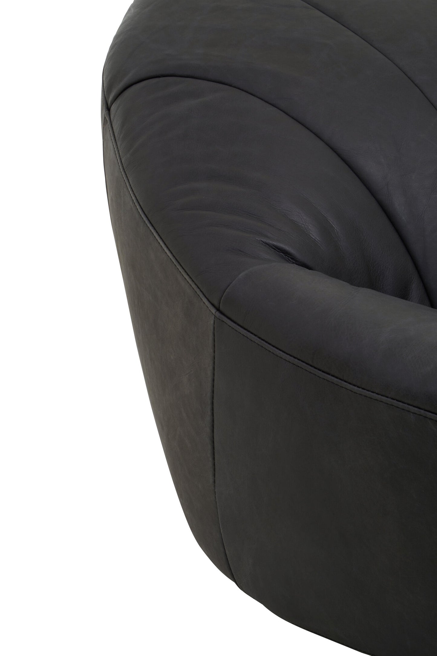Brandon Black Leather Lounge Cocoon Chair